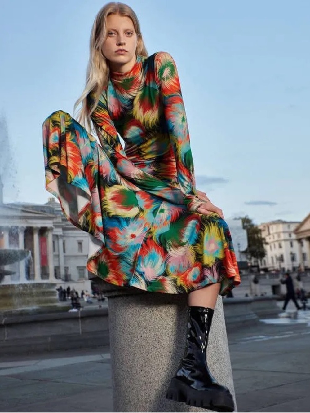 Essentiel Antwerp Multicolor Print Maxi Dress